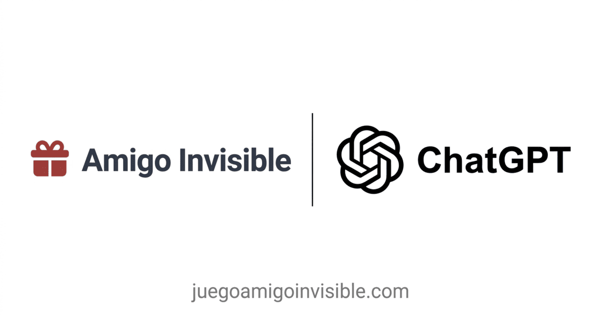 Logotipo de Amigo Invisible junto al de ChatGPT indicando la integración de IA para sorteos